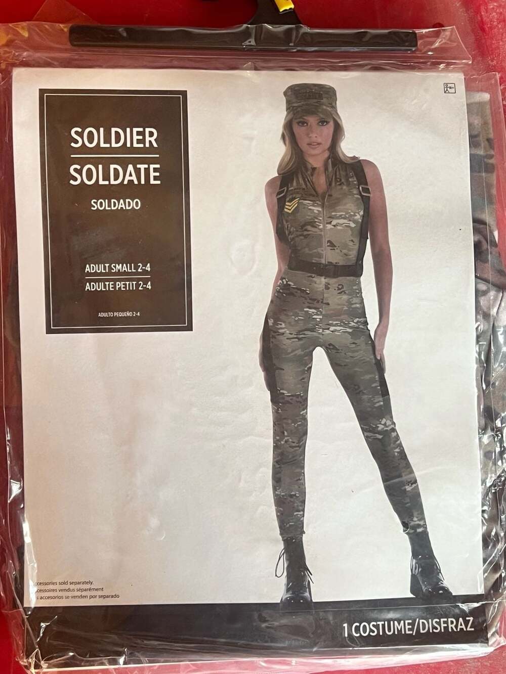 Party City Soldier Camouflage Catsuit and Harness Costume Adult Small 2-4